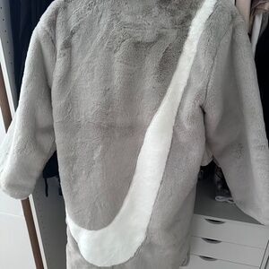 Gray Nike Fur Coat